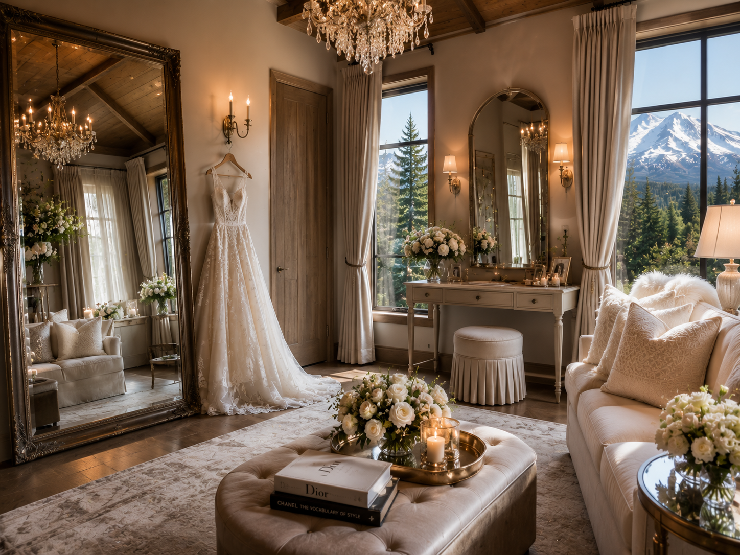 Bridal and production suite for final touchups before ceremony